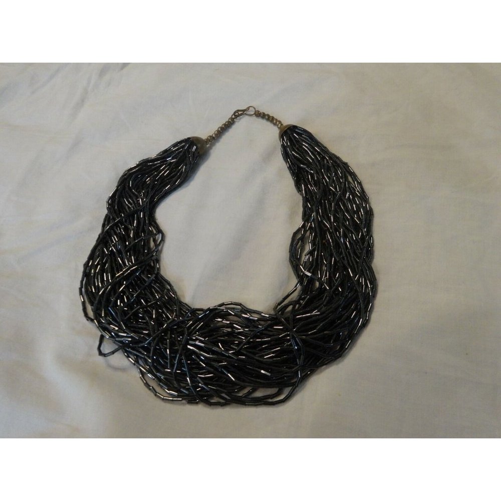 Vintage 80s CHUNKY‎ Sequin Fancy Evening 50 Strand NECKLACE 20" L